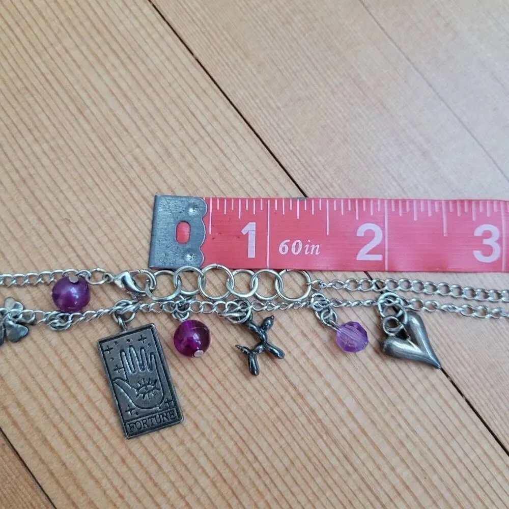 Handmade silver fortune tarot charm‎ necklace witchy boho spiritua whimsigoth